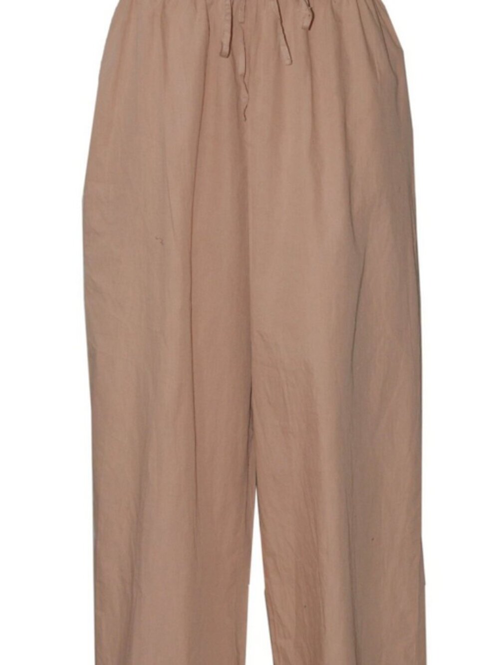 Free People Corfu Pants High Waist Taupe Drawstring Pocket Wide Leg M